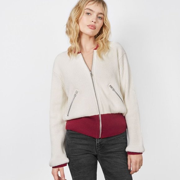 ANINE BING Jasper zip cardigan sweater jacket